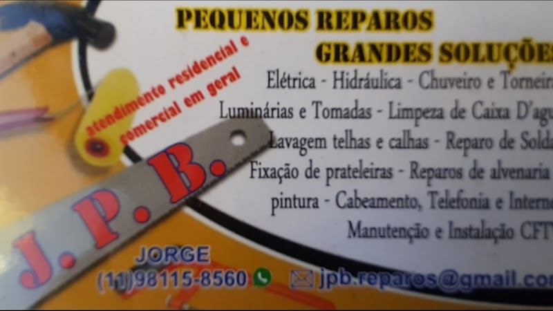 J.P.B. Pequenos Reparos Grandes Soluçōes - Caça Vazamentos - Marido de Aluguel